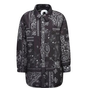 Puffer Shirt Jacket In Bandana Print